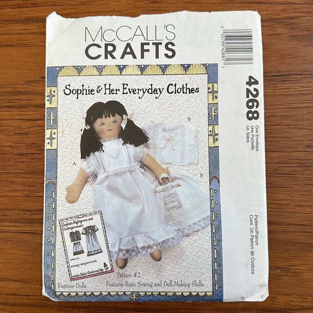 UNCUT McCall's Pattern 4268 Sophie Doll Clothes